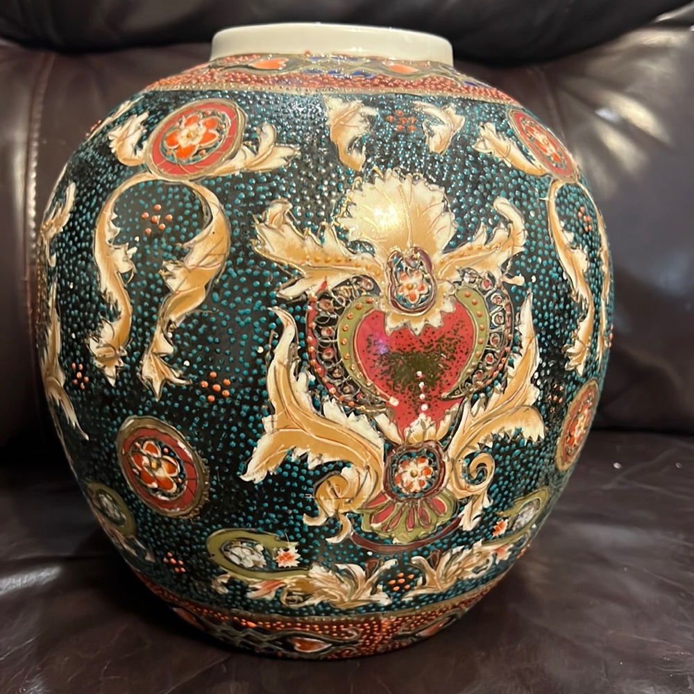 Chinese Gold Gild Cloisonne 11" Decorative Vase